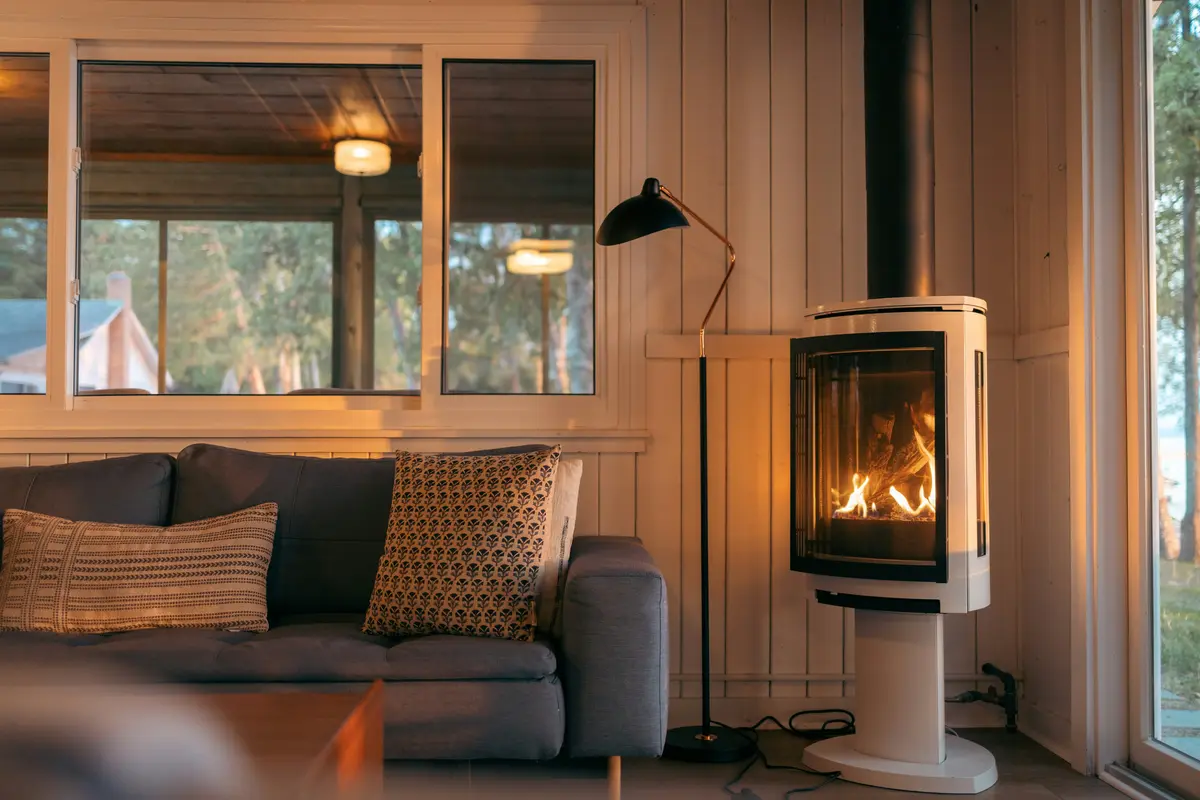 Gas fireplace in a cozy Vancouver living room
