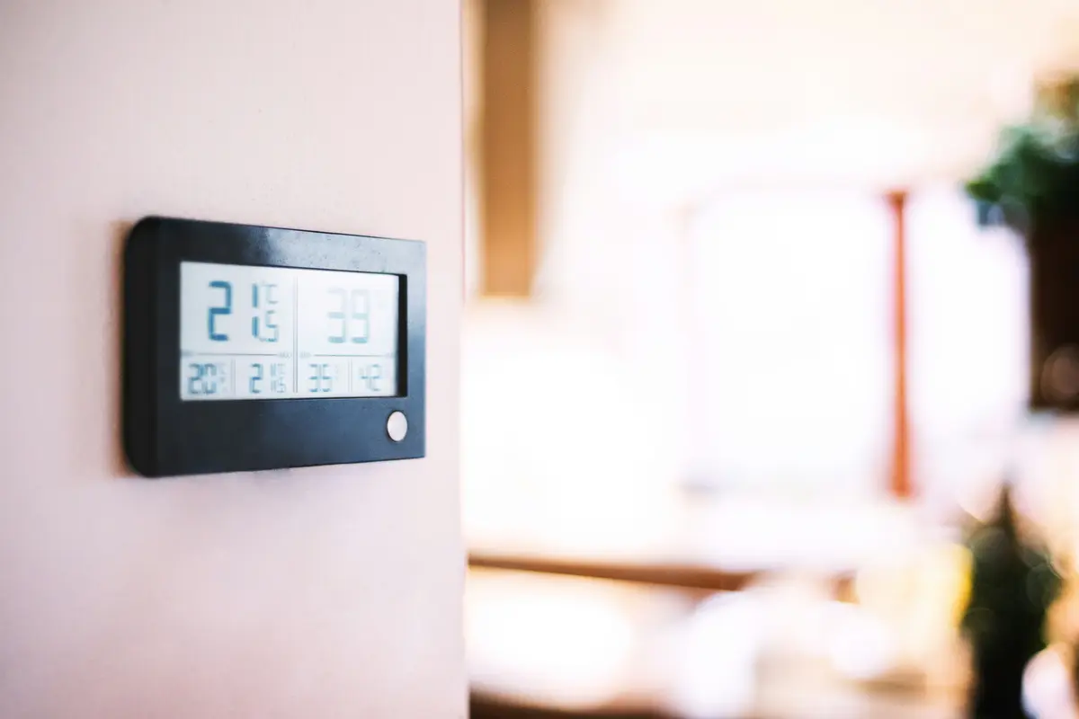 Modern smart thermostat on a residential wall in Vancouver