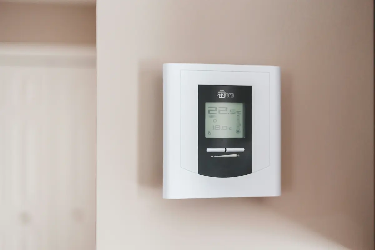 Smart thermostat installed on wall in a Vancouver home