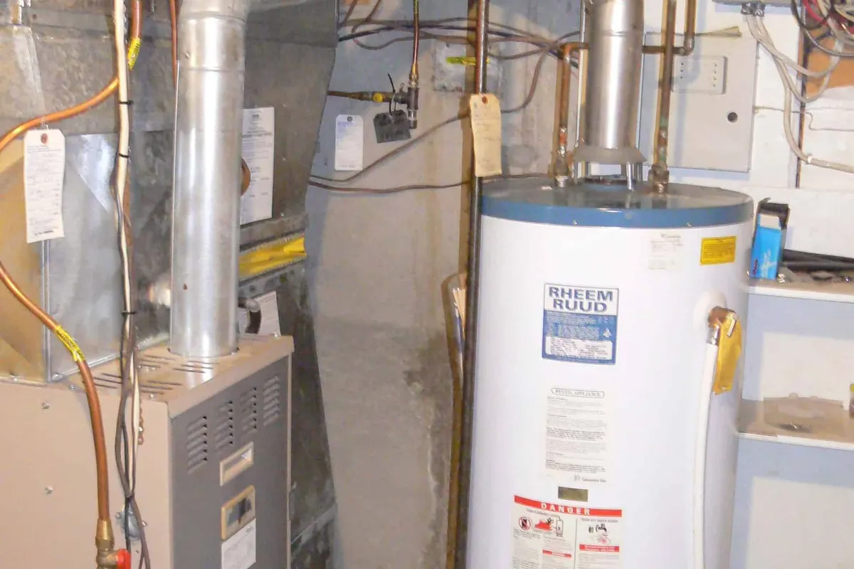 Residential water heater tank in a Vancouver home