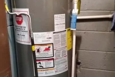 Water heater tank service in a Vancouver basement